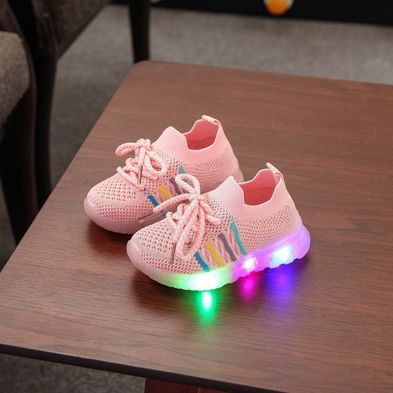 Flying Woven Led Marquee Light Flashing Light Coconut Shoes