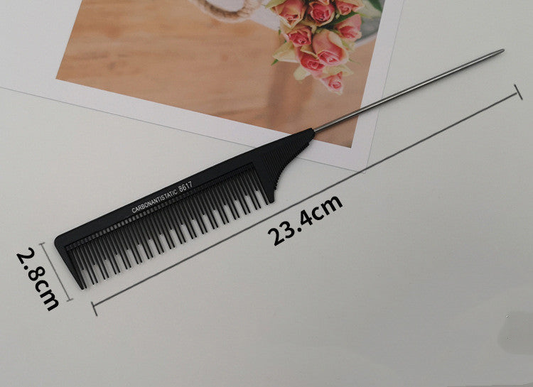 Professional Hair Tail Comb Salon Cut Comb Styling Stainless Steel Spiked