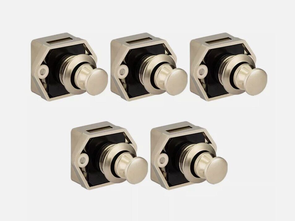 5x Mini Push Button Catch Lock Cupboard Door Motorhome Drawer Cabinet Latch Knob