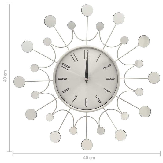 vidaXL Wall Clock Silver 40 cm Metal